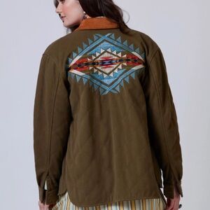 Double d ranch campfire songs jacket embroidered leather trim RTL $425 NWT S